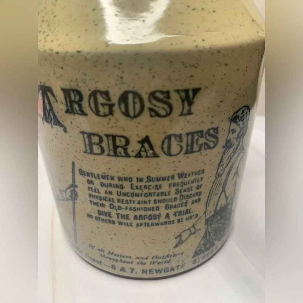 Argosy Braces Vintage Cream and‎ Brown Jug